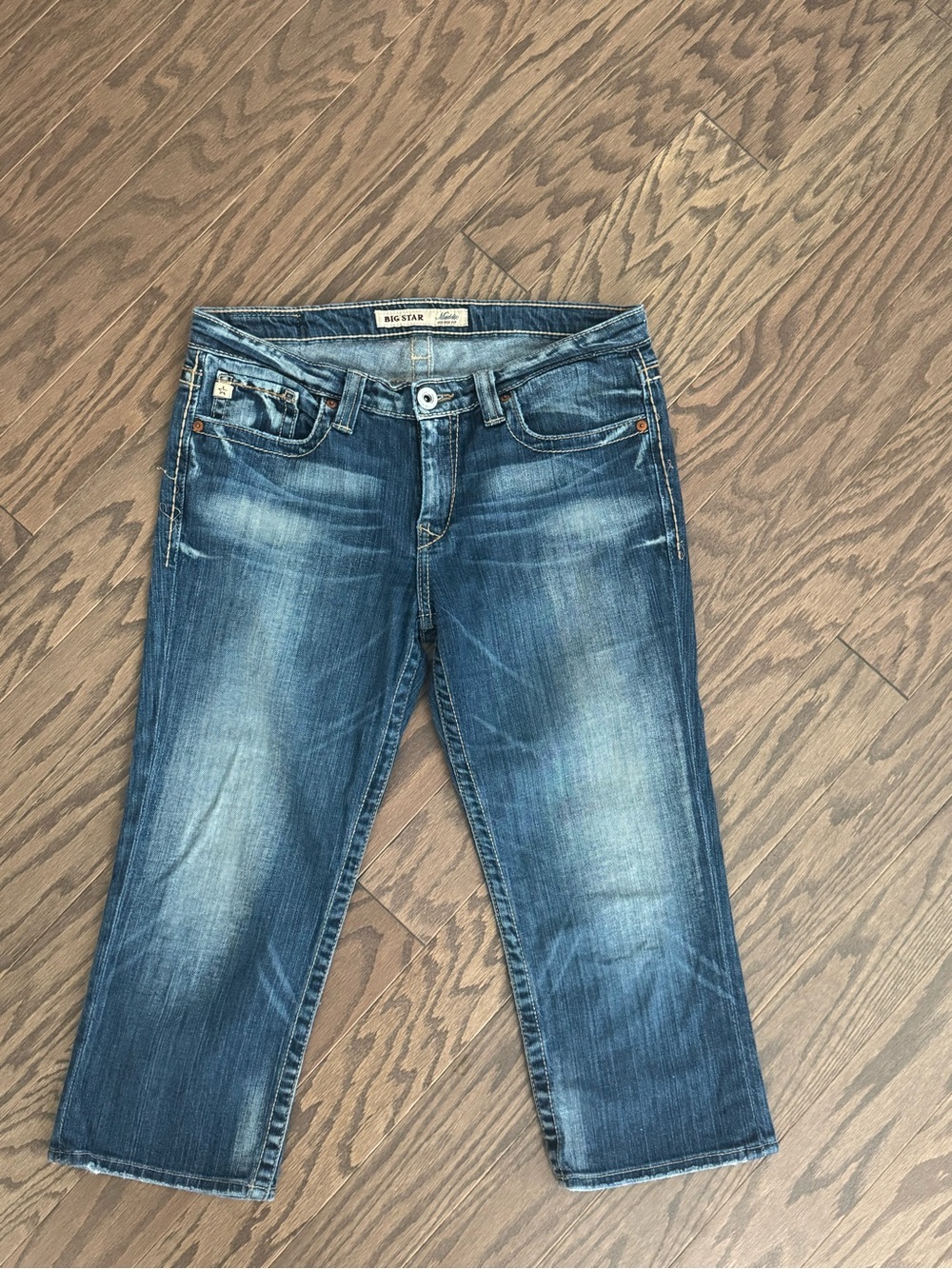 Big Star Women’s Mid-Rise Cropped Jeans in Medium Blue
